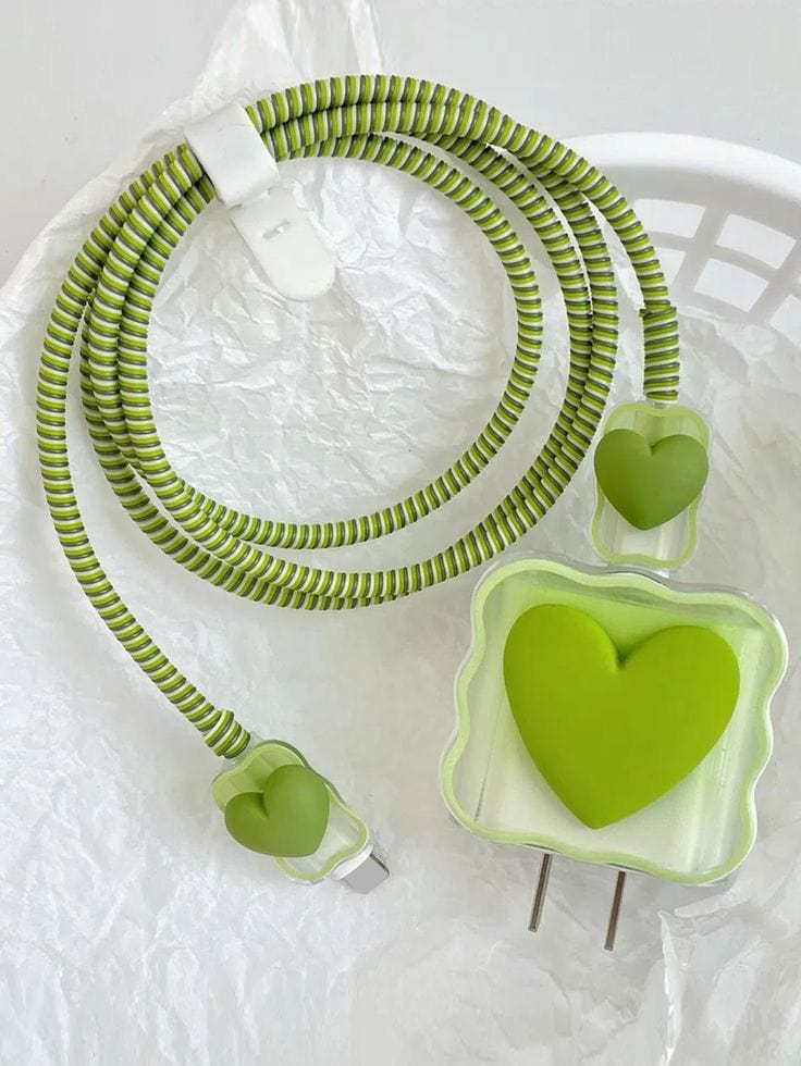 Heart Decor data cable protector and charging head cover