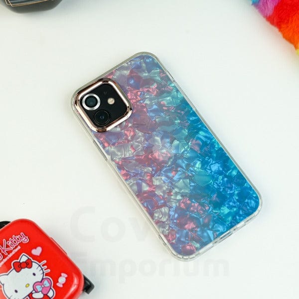 Pink Blue Marble Finish Case