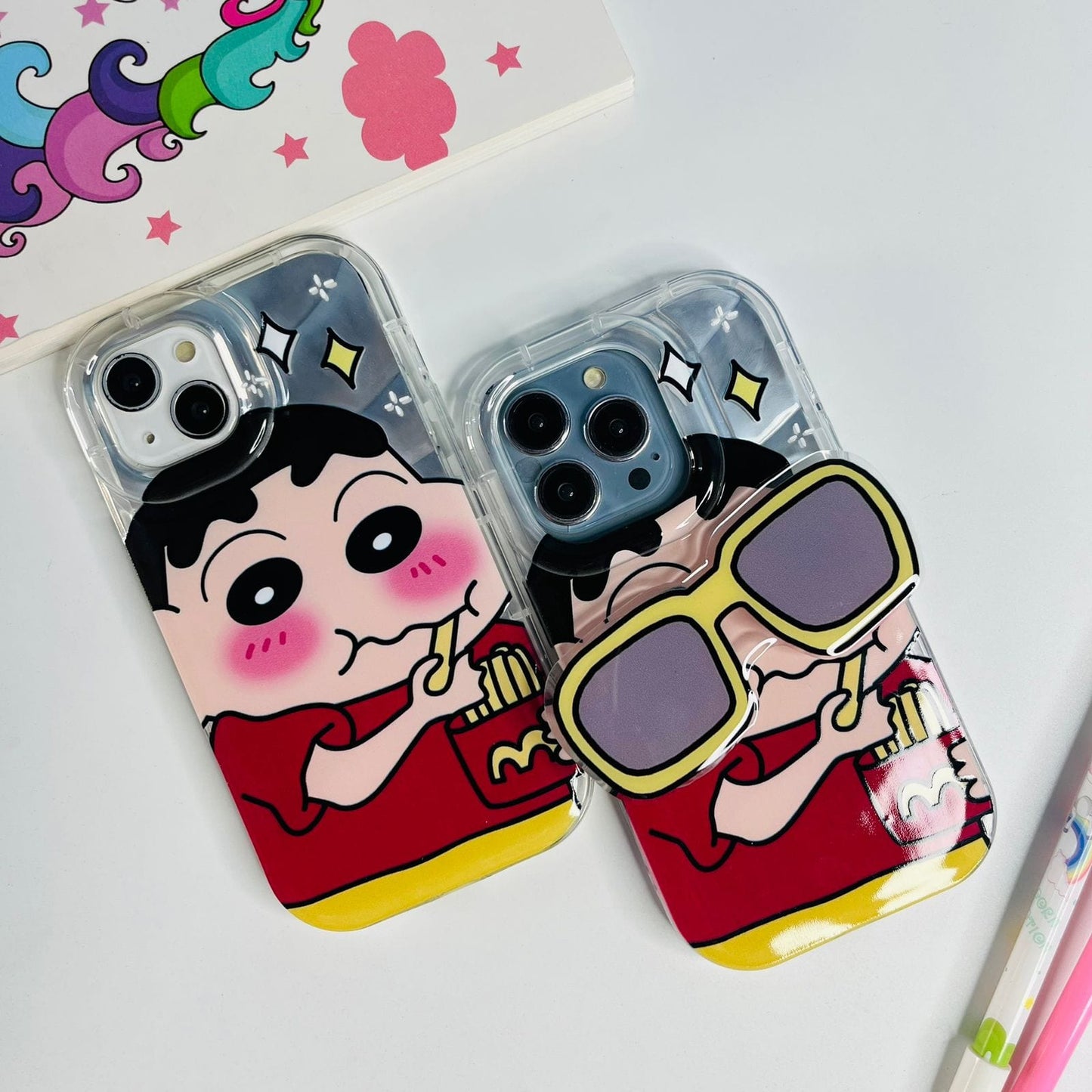 Cute Shinchan glasses holder case in Red color