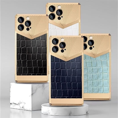 Premium Concept Croco Leather Pattern with Lens Glass Case
