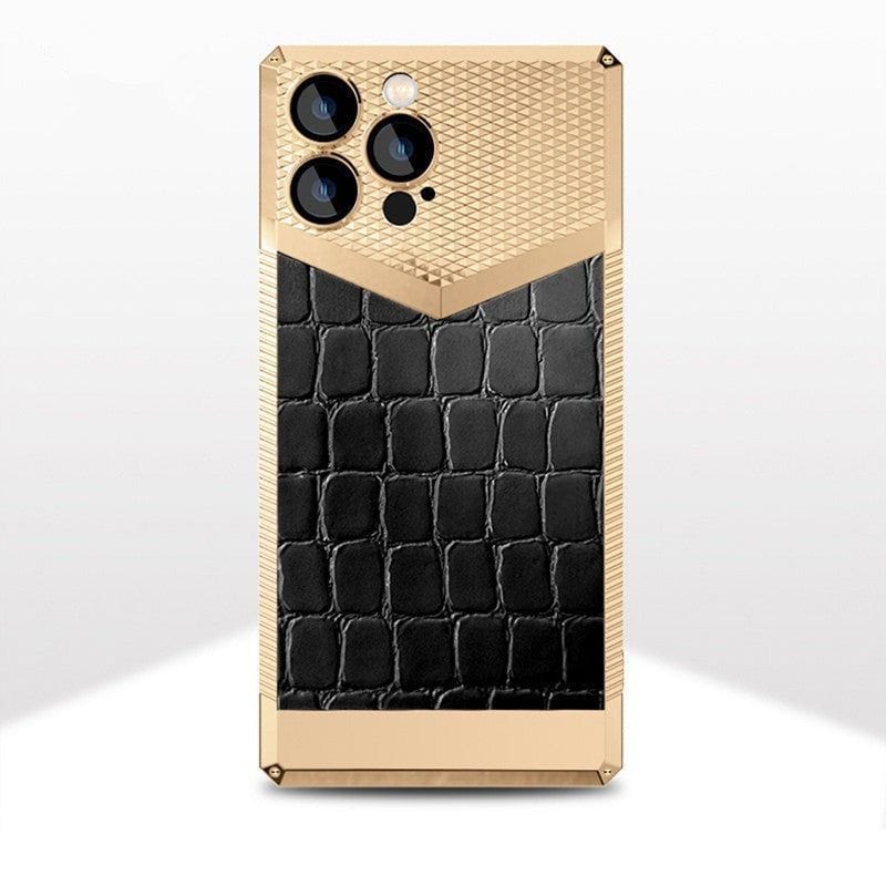 Premium Concept Croco Leather Pattern with Lens Glass Case