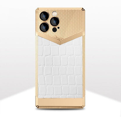Premium Concept Croco Leather Pattern with Lens Glass Case