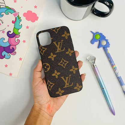 Brown Leather Branded Case for Iphone 11