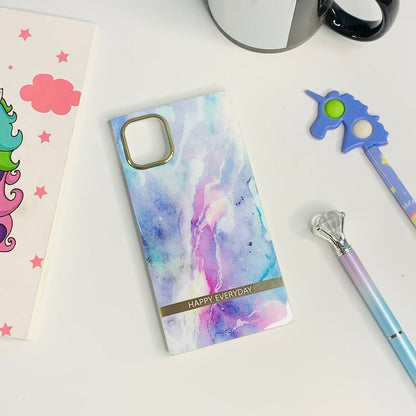 Square Shape Marble Finish Case for Iphone 11