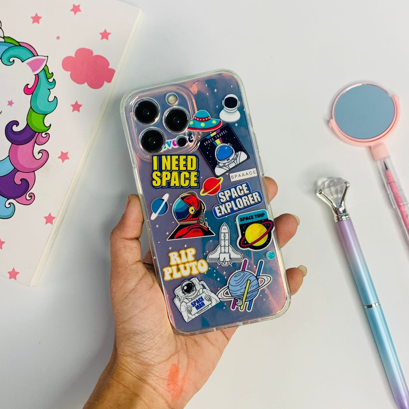 Holographic Transparent Astronaut Case for Iphone 13 Pro