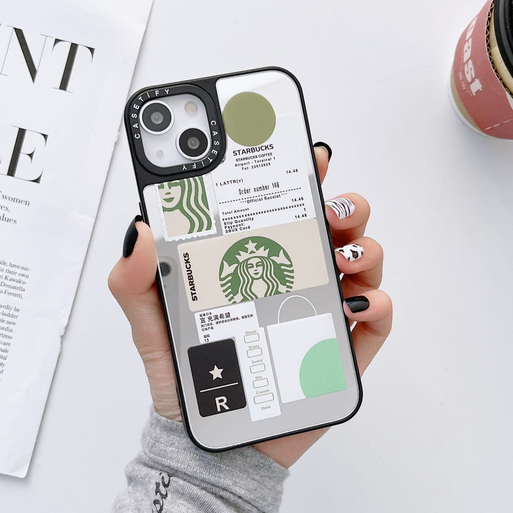 Luxury Mirror Phone Cases For Coffee Lovers  (Only For iPhones)