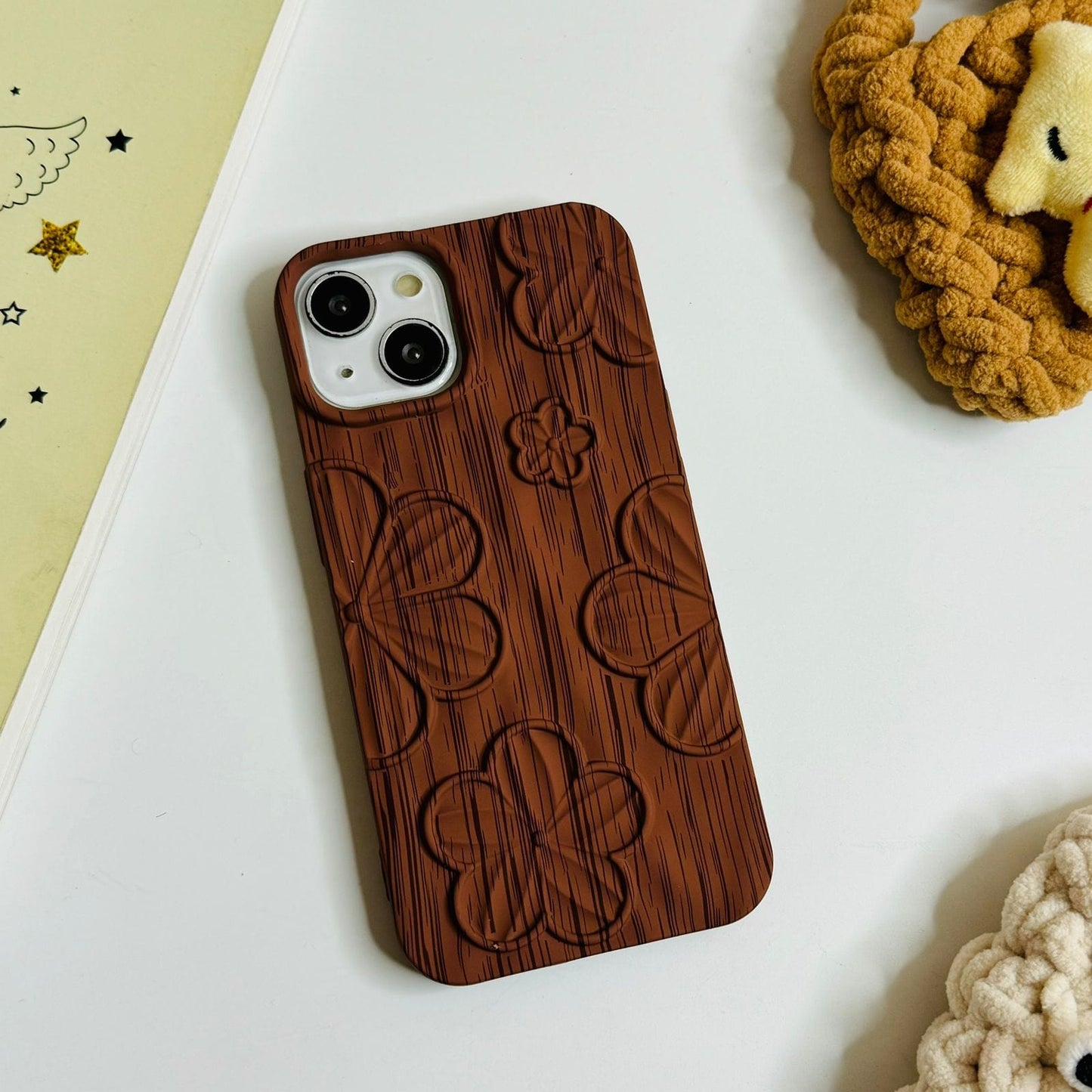 Wooden Floral Case For Iphone Users