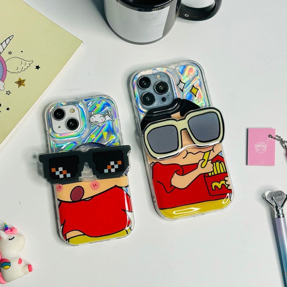 Cute Shinchan glasses holder case in Red color