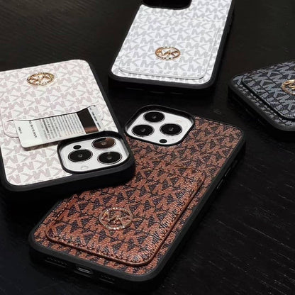 Luxury Metal Logo Phone Case With Pocket