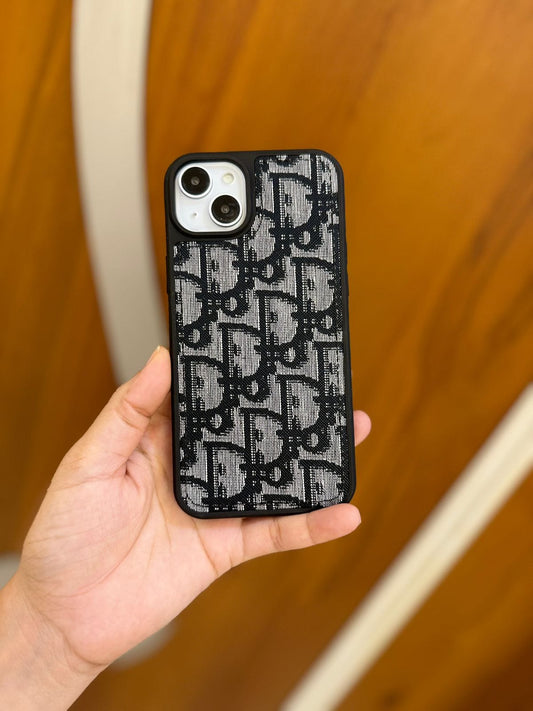 New Premium Branded Black CD Leather Phone Case