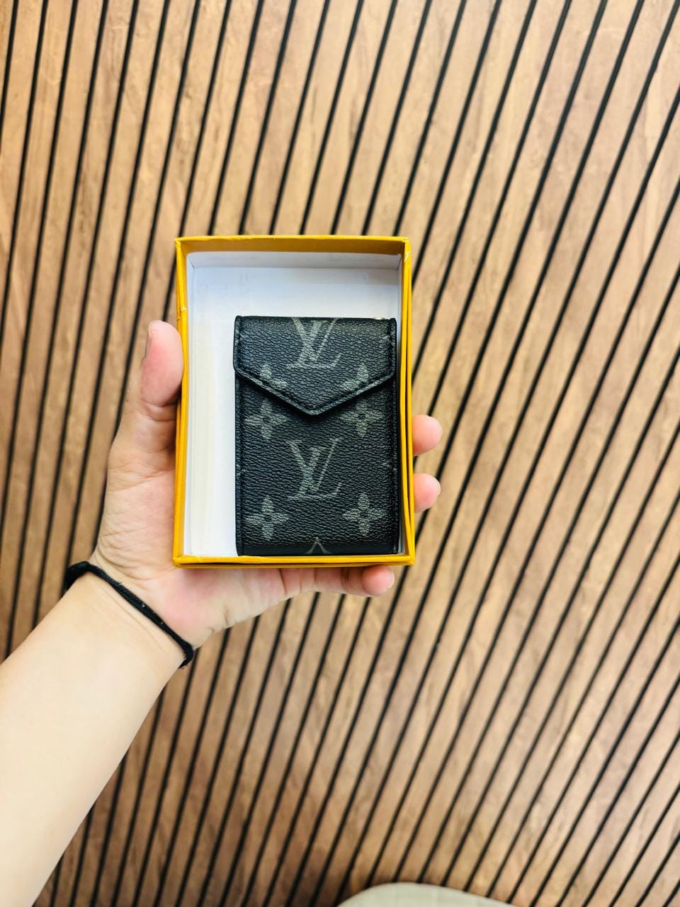 Premium Black Branded Card Holder With Box