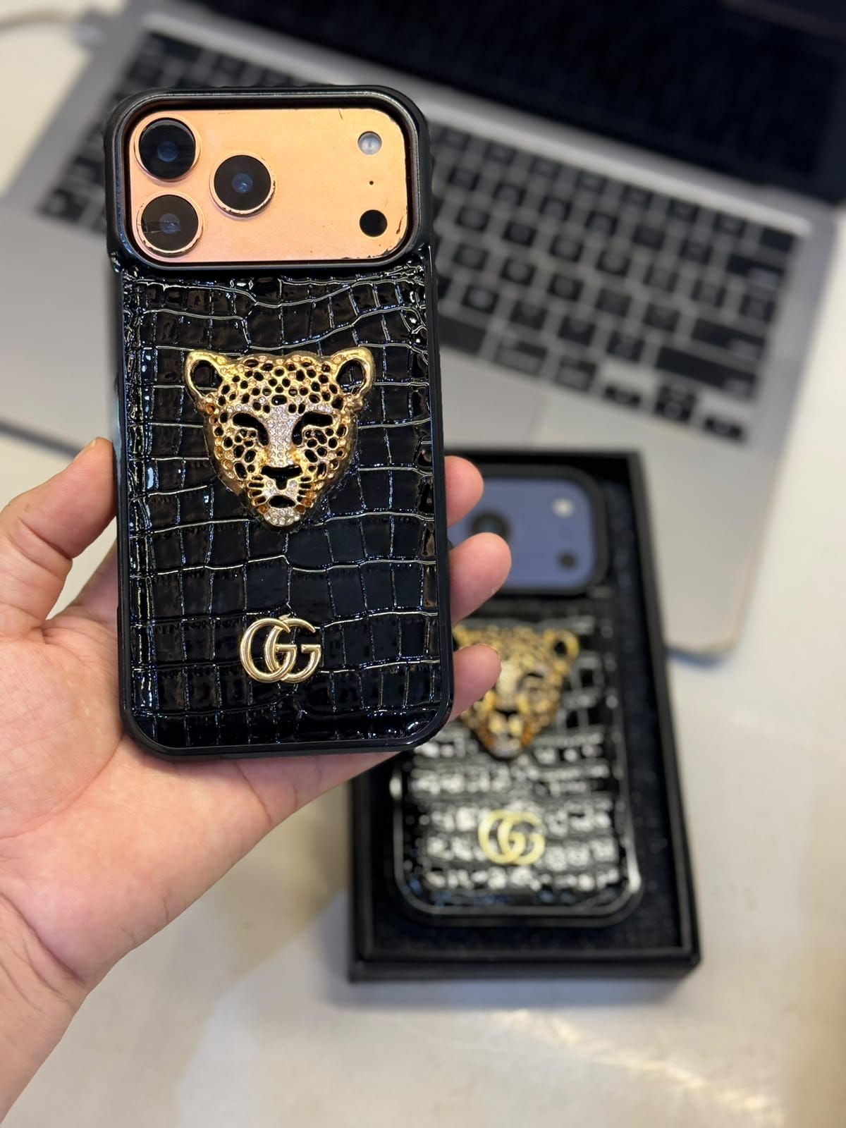 Premium Branded Croco Tiger Case With Branded Box