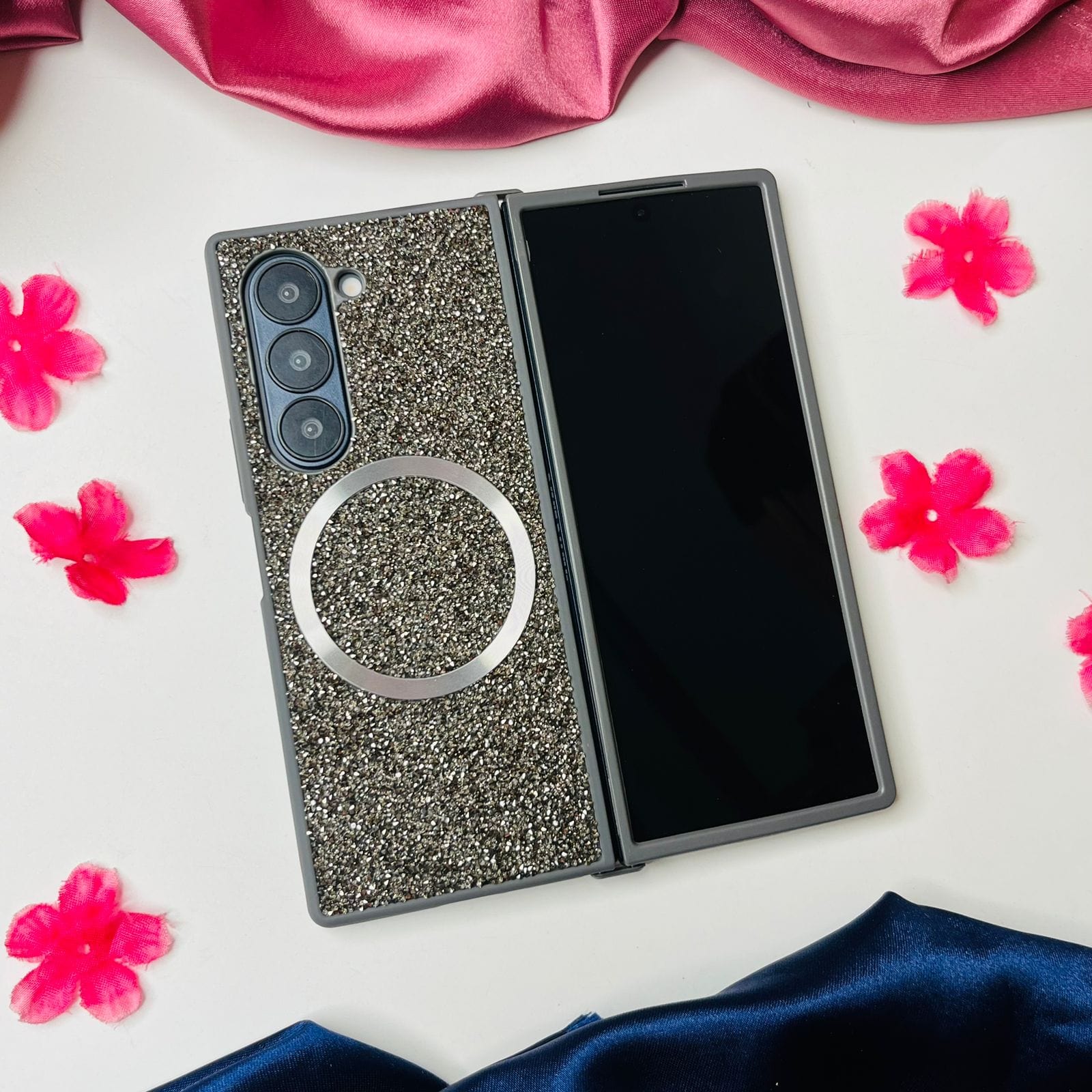 Glitter Phone Case With Magsafe For Samsung Fold Series