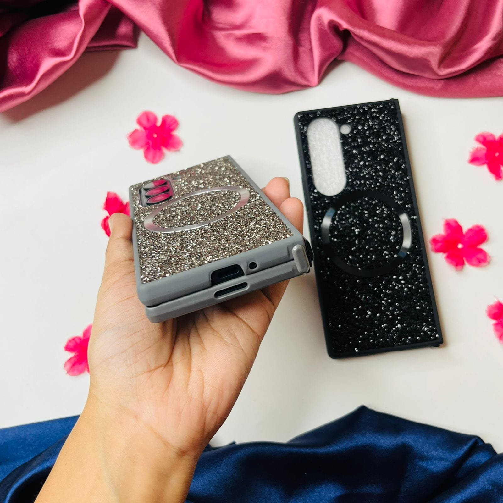 Glitter Phone Case With Magsafe For Samsung Fold Series