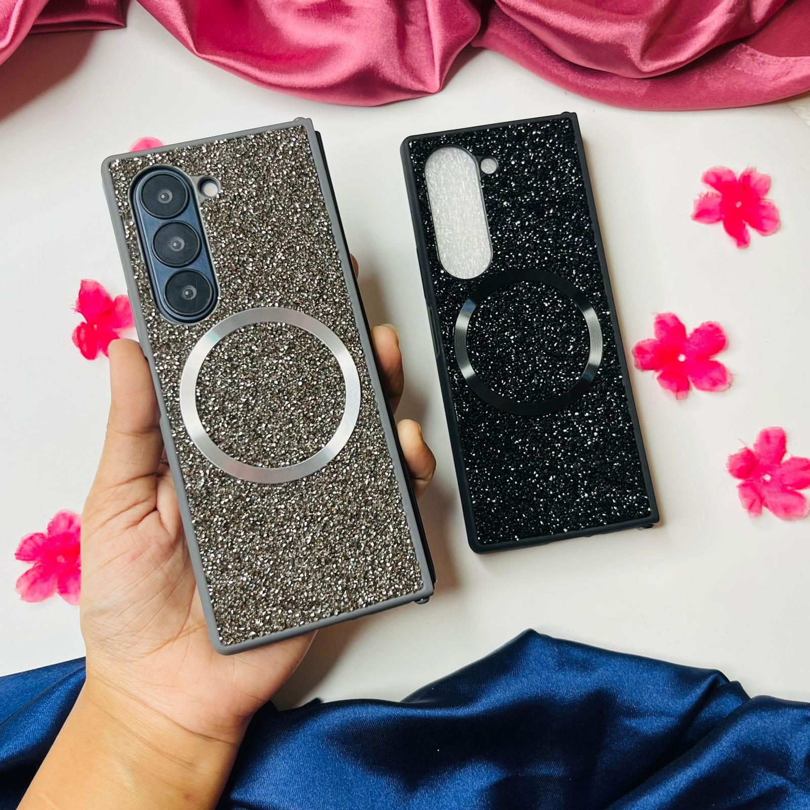 Glitter Phone Case With Magsafe For Samsung Fold Series