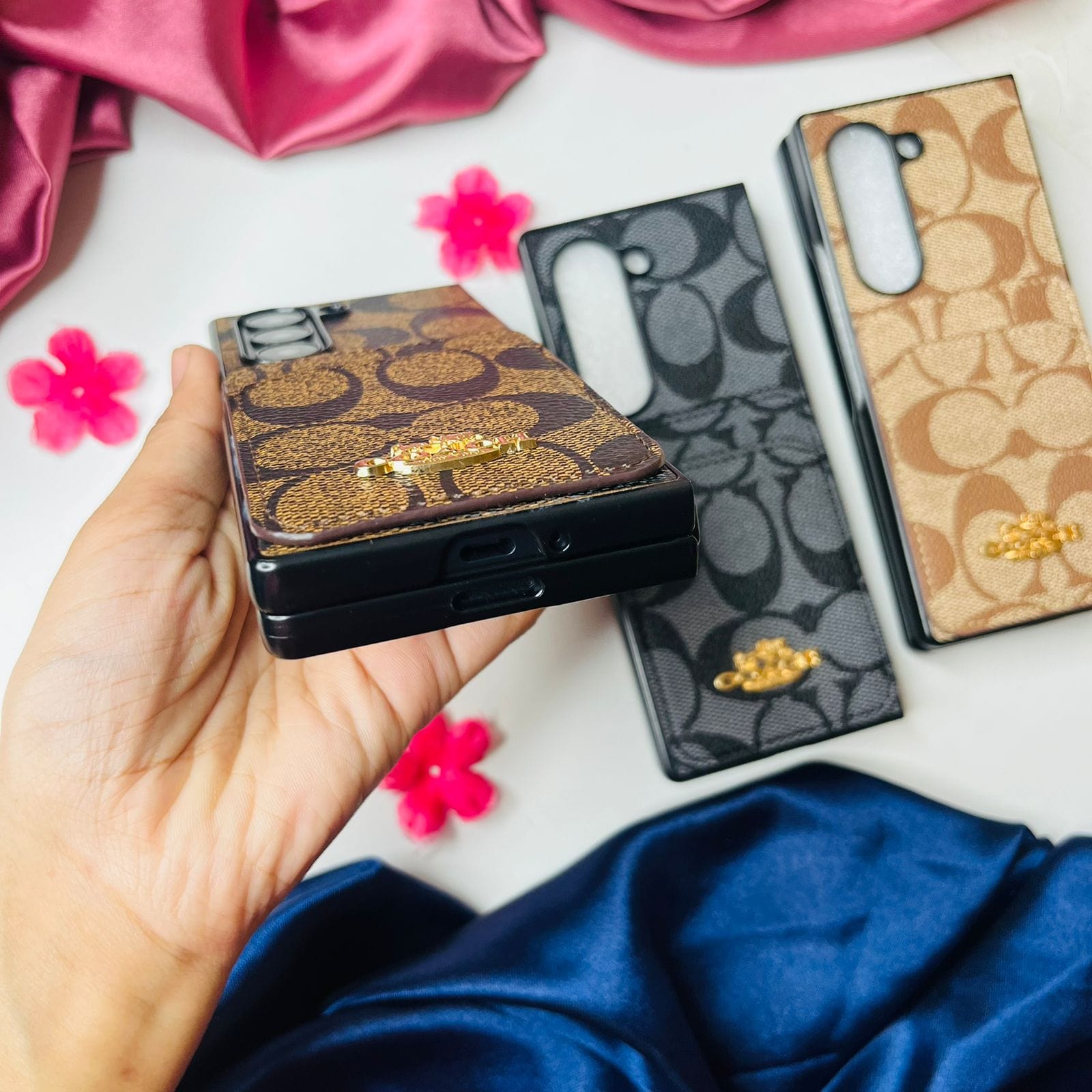 Premium Luxe Phone Case With Card Holder For Samsung Fold Series