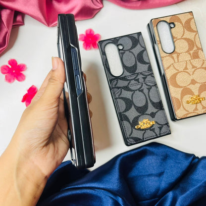 Premium Luxe Phone Case With Card Holder For Samsung Fold Series