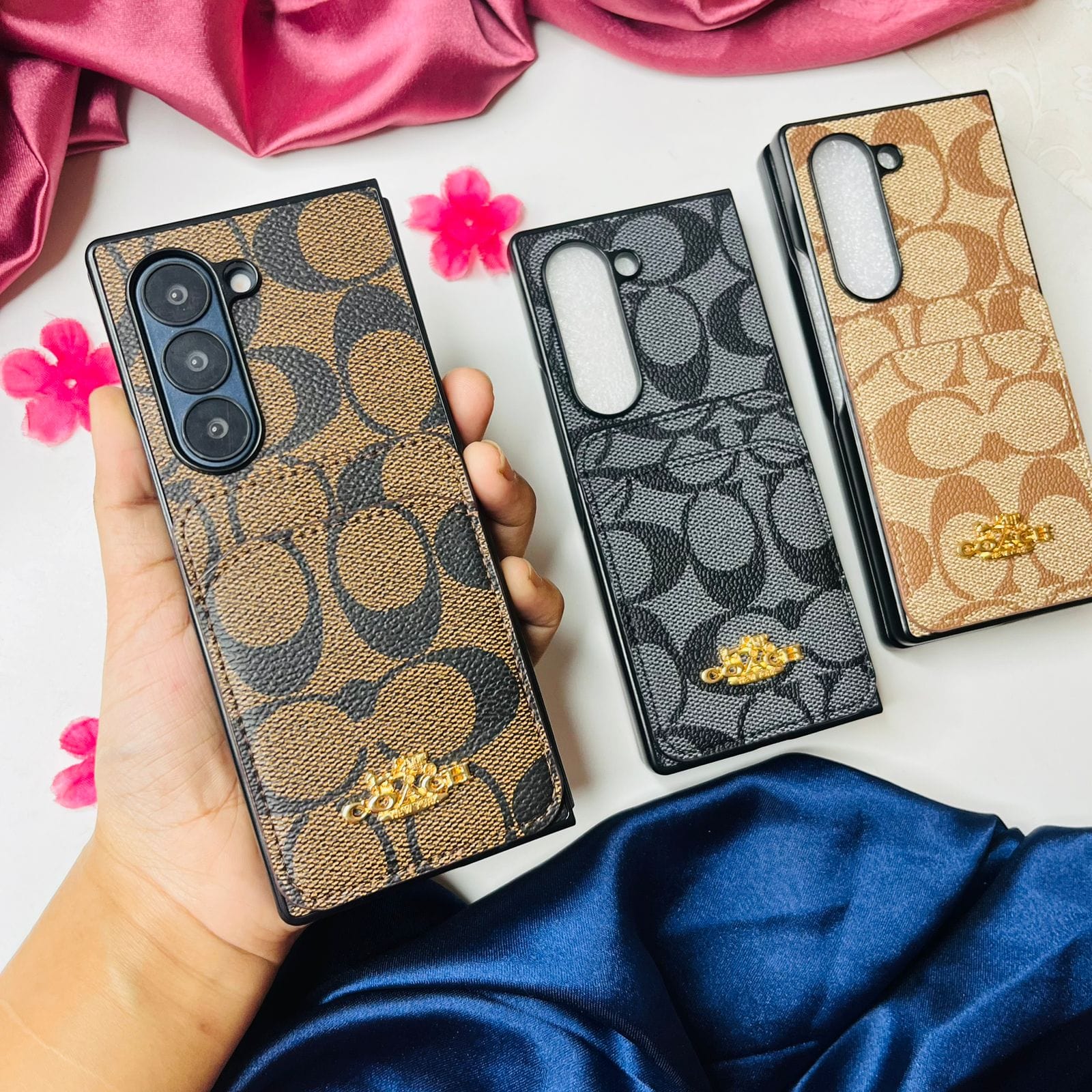 Premium Luxe Phone Case With Card Holder For Samsung Fold Series