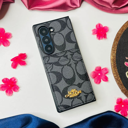 Premium Luxe Phone Case With Card Holder For Samsung Fold Series