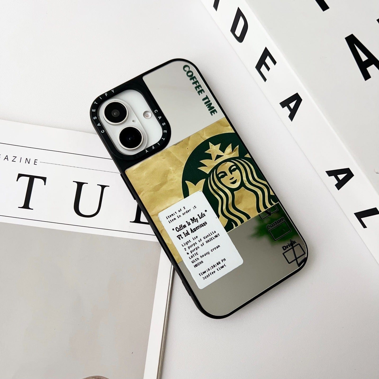 Luxury Branded Coffee Time Mirror Phone Cases