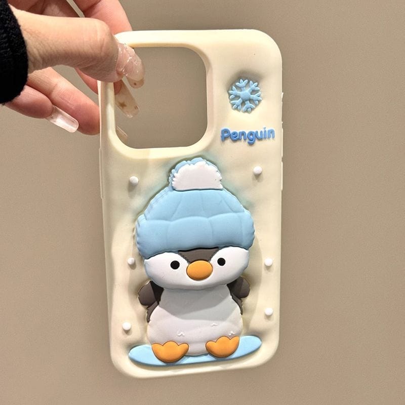 3D Penguin Phone case For iPhones