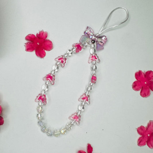 Pink Butterfly With Bow Charm