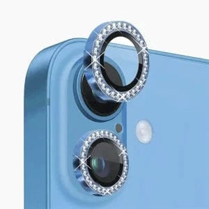 Blue Colour Diamond Camera Protection Lens For iPhone 16 & 16 Plus