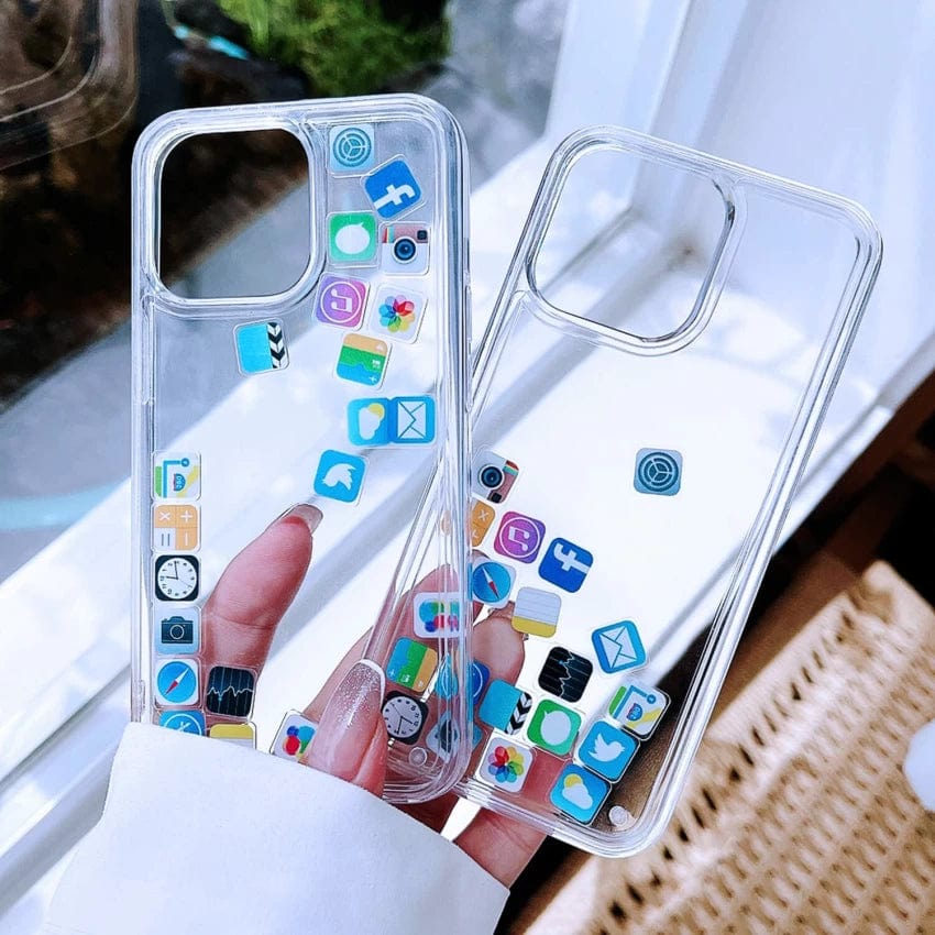 Iphone Social Media Icons Moving Liquid Silicone Case
