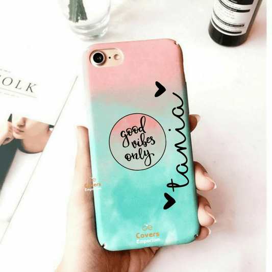 Colorful gradient phone case with matching mobile holder