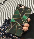 Geometric patterned green phone case