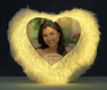Led heart shape customized fur pillow