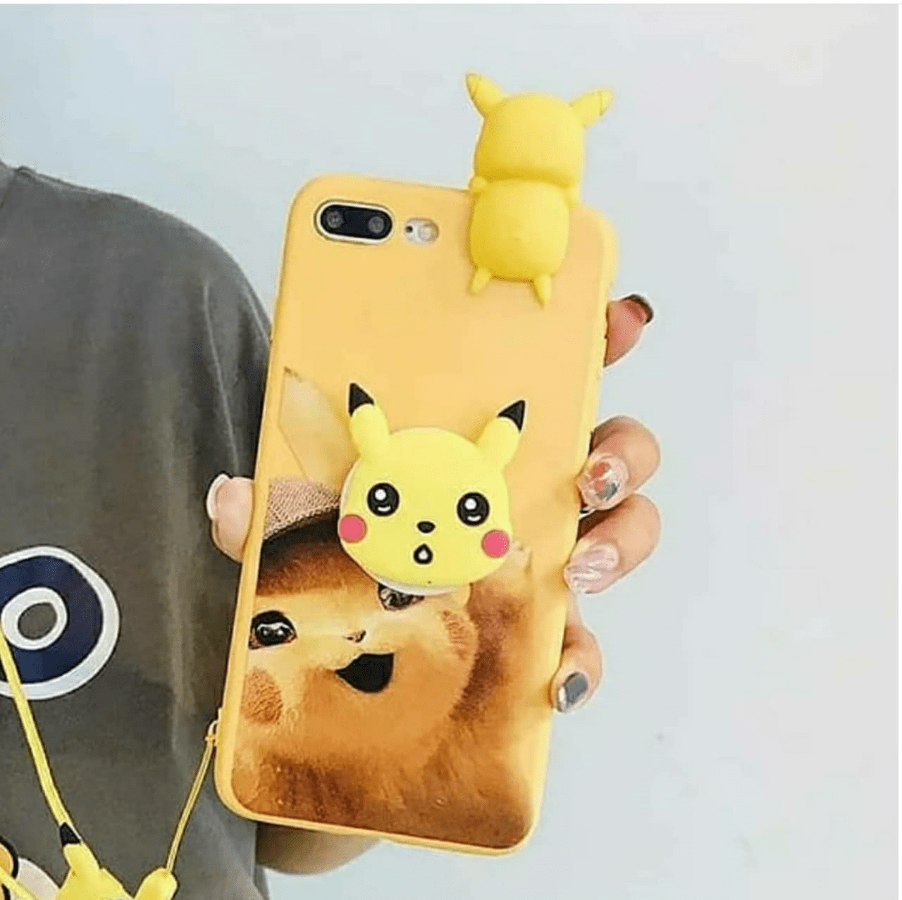 Pikachu case with cute pikachu toy