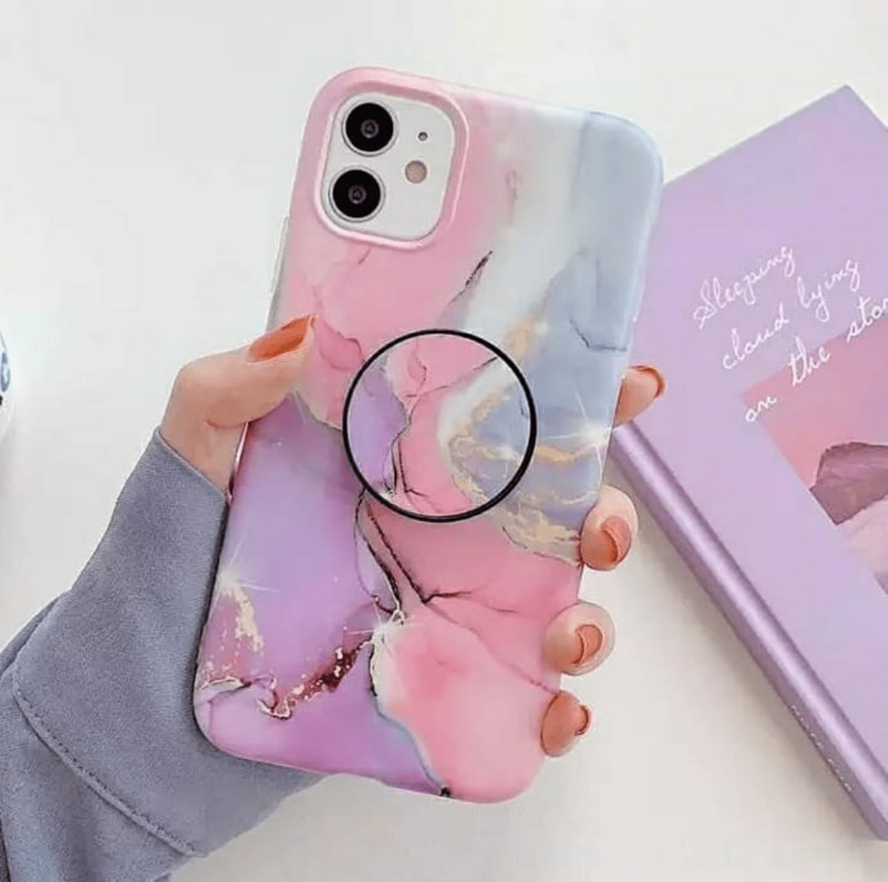 Pink textured marble case