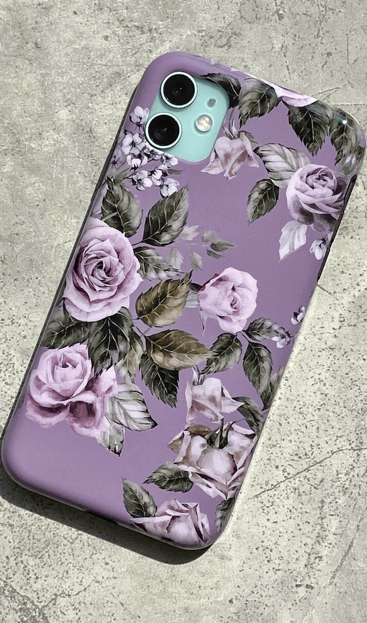 Purple floral mobile case