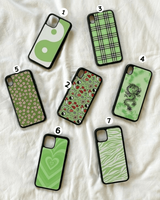 Shades of Green Glass phone cases