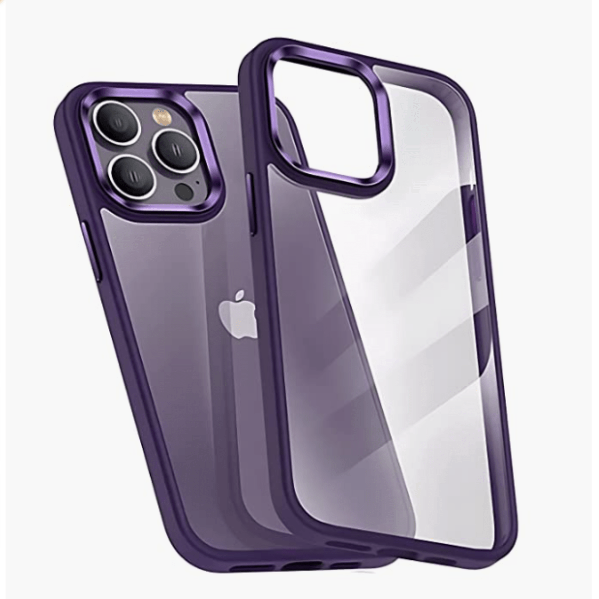 Clear Hybrid Silicone Case With Metal Ring Camera Protection