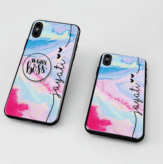 Watercolor gradient colorful texture marble case