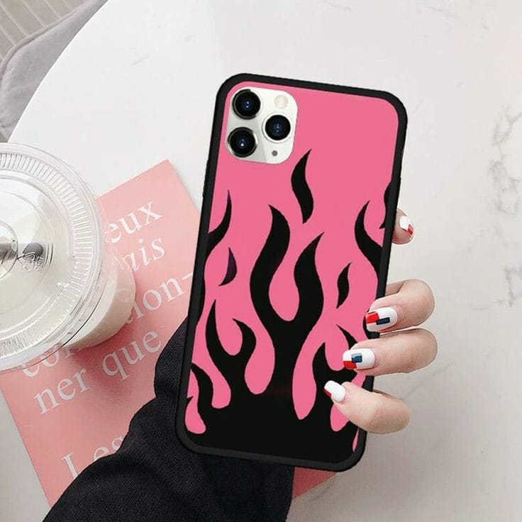 Pink flame Customised Glass case