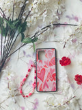 Pink Beautiful  Hearts phone case with charm