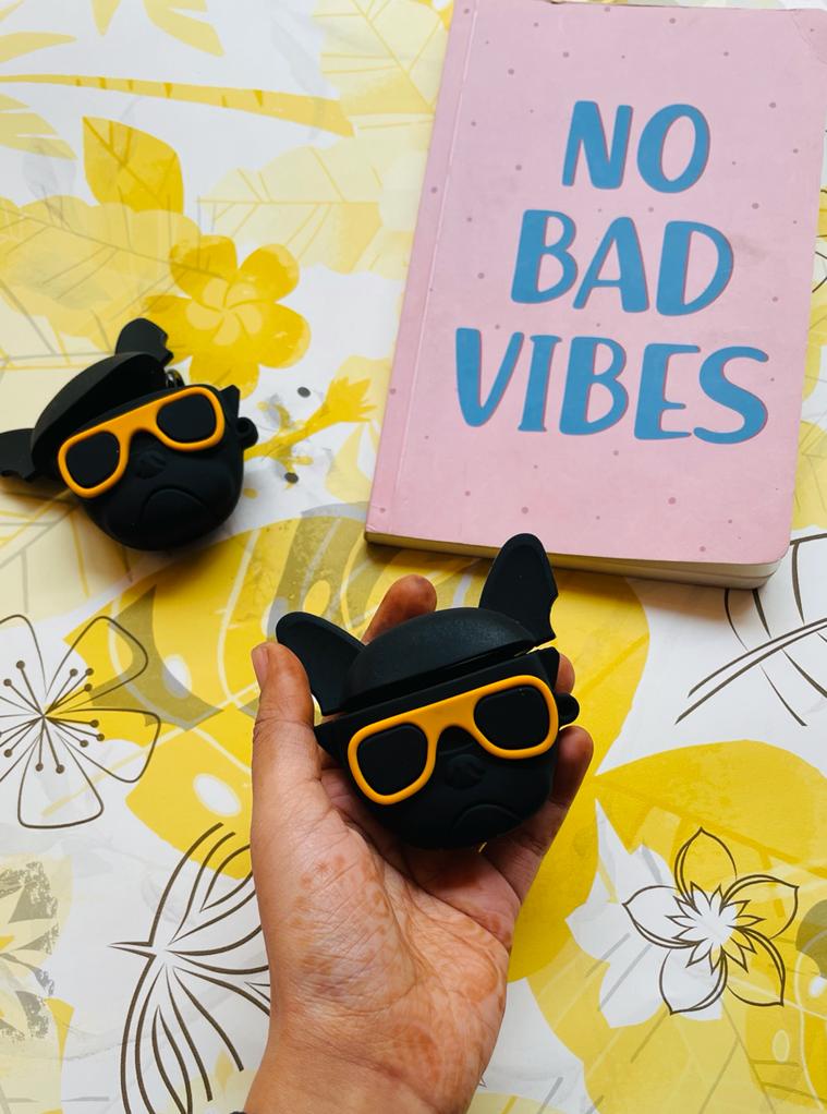 Black Pug Airpod Case