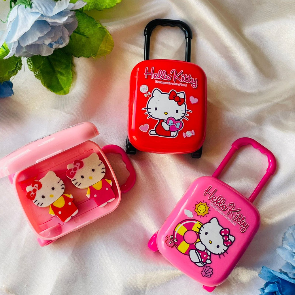 Hello Kitty Eraser set of 2 in cute Trolley