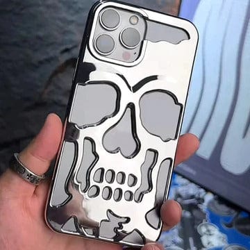 iPhone Silver Hollow Skull Design Case