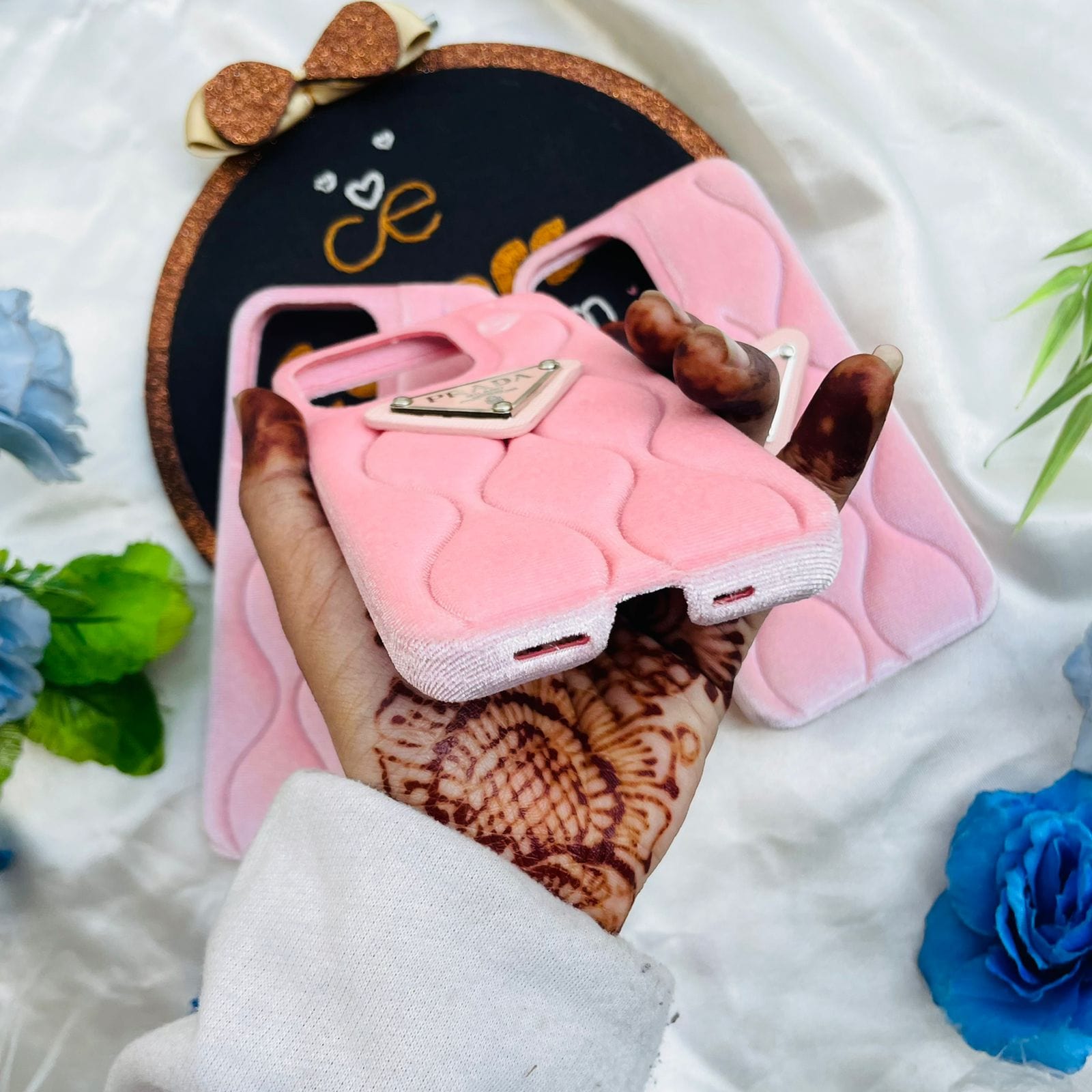 Premium Velvet Finish Baby Pink Case for iPhones