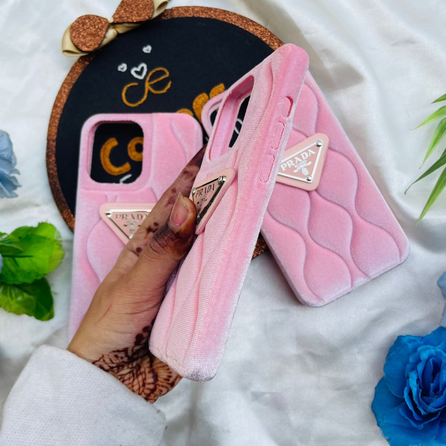 Premium Velvet Finish Baby Pink Case for iPhones