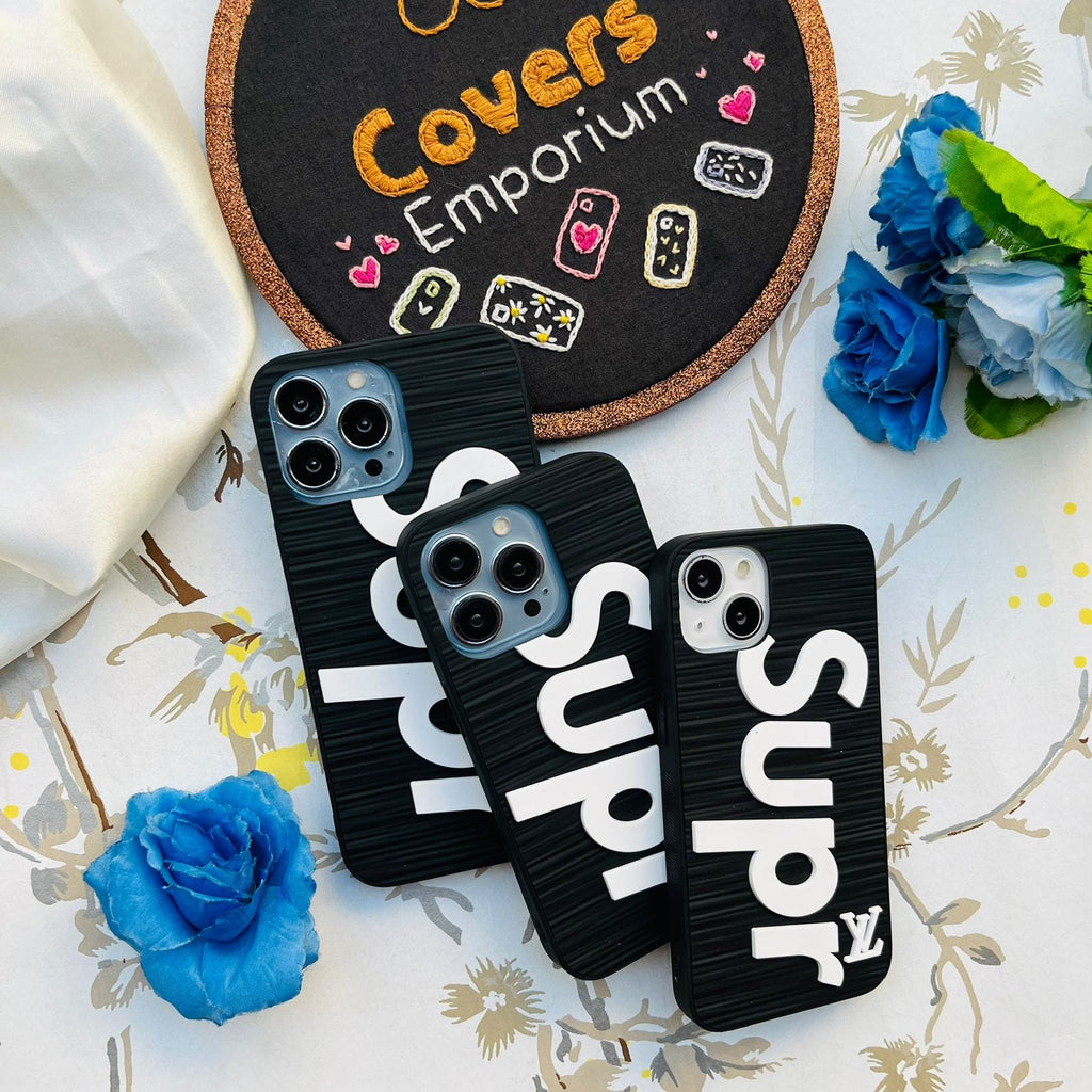 Black 3D Silicone Branded iPhone Case