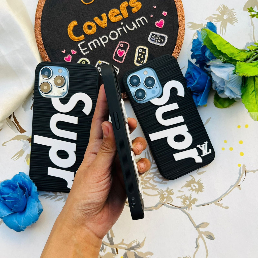 Black 3D Silicone Branded iPhone Case