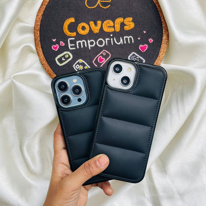 Solid Black Silicone Puffer Case