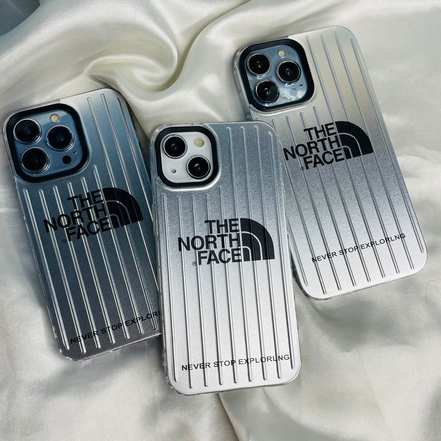 The grey color TNF branded plating case