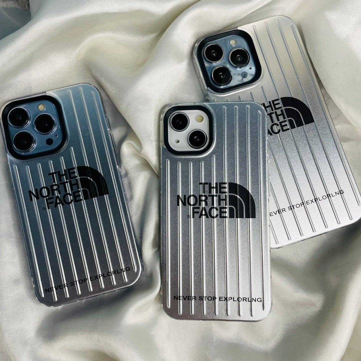 The grey color TNF branded plating case