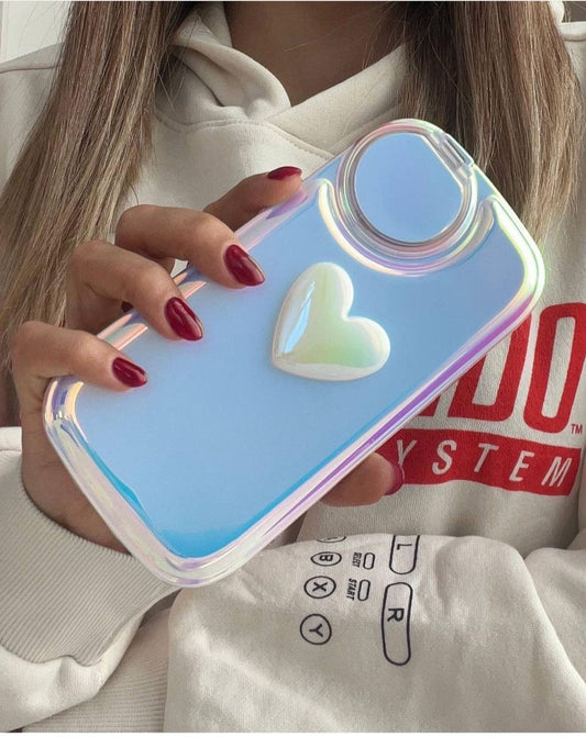 Gradient laser lover heart case